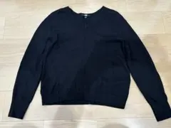 UNIQLO Vネックニット 長袖 ブラック Mサイズのサムネイル