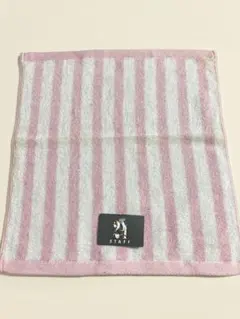 新品・未使用　ハンドタオル ピンク×白 ストライプ柄 綿100%