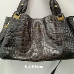 LEATHER JEWELS クロコ型押し ハンドバッグ ビンテージ柄のサムネイル