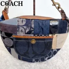 COACH denim patchwork mini shoulder Bag - メルカリ