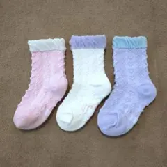 女の子 靴下 ハート まとめ売り 3枚セット
