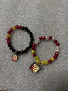 鬼滅の刃 着物柄 ブレスレット2個