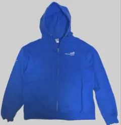 パーカー フーディ ジップパーカー フード付き ブルー 青 L 古着