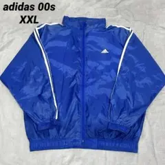 adidas ナイロンジャケット 00s ブルー ホワイトライン Y2K 古着