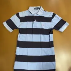 90s POLO RALPH LAUREN ボーダーポロシャツ ブルー Sサイズ