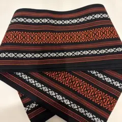 ダ*ぐ様 半幅帯　博多織　献上帯　黒地に紅白