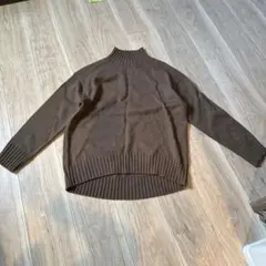 GU ブラウン ハイネックセーター S