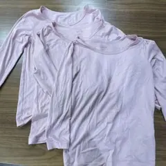 HEATTECH 長袖アンダーシャツ 3枚セット ピンク