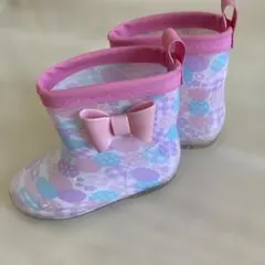 ●美品●レインブーツ 15cm 長靴　雨具　リボン　ピンク