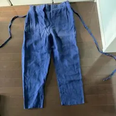 リネン ネイビー カジュアルパンツのサムネイル