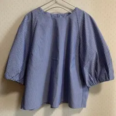 無印良品　乾きやすいブロード　五分袖　ブラウス　M