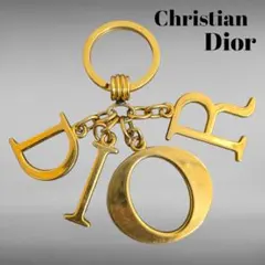 美品 Dior カナージュ キーチャーム チャーム バッグ ゴールド