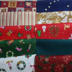 17✕12cmサイズクリスマス柄ハギレ10枚セット（24）