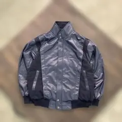 7AS1 90's ハリトンジャケット　ネイビー　異素材　M 古着usedのサムネイル