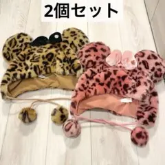 2色　ミニー ヒョウ柄　ファンキャップ ディズニー　制服　リルリンリン