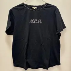 MCM 黒 半袖ラインストーンロゴTシャツ Lサイズのサムネイル