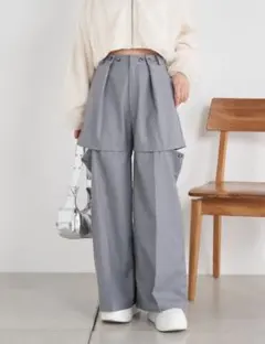 【Chico 24SS】2wayワイドスラックスPT グレー【春パンツ】