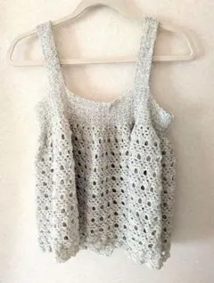 手編み♡ニットキャミソール・ライトグレー