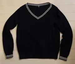 UNIQLO Vネックセーター(サイズXL、ネイビー)