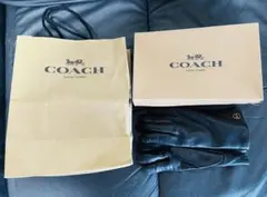 COACH レディース 黒 レザー 手袋　美品