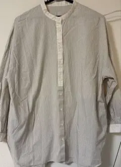 オオカミとフクロウ　休日と詩　ストライプロングシャツ