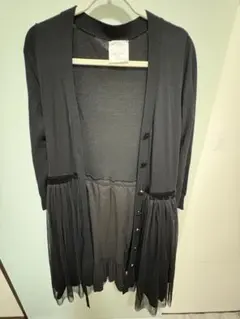 ブラック ロングカーディガン シフォンのサムネイル