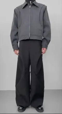 Baovicto 変形ブラックワイドパンツサイズ3黒色 ワイドパンツ 立体縫製