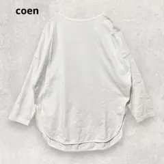 coen カットソー F ゆったりシルエット ドロップショルダー ホワイト