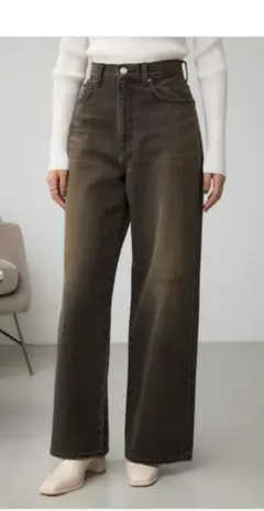 AZUL DENIM オーバーダイワイドストレート