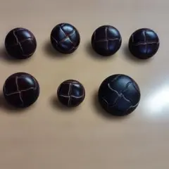 ダークブラウン ステッチ模様 ボタン 6個セット