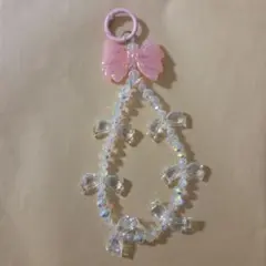 ピンクリボンの携帯ストラップ