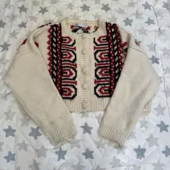 ZARA 幾何学模様 クロップドセーター S