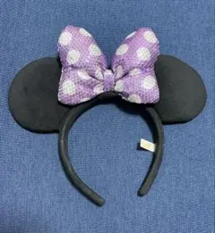 ミニー カチューシャ 紫 スパンコール ディズニー