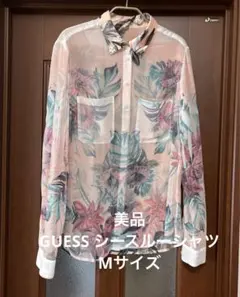 GUESS ボタニカル柄シースルーシャツのサムネイル