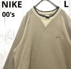 NIKE ナイキ トレーナー スウェット L 刺繍 ベージュ Vガゼット 00s