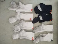 スポーツ用ソックス 8足セット ホワイト ネイビー