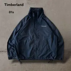 ティンバーランド01sナイロンジャケットドローコードフェードネイビー刺繍ロゴ古着
