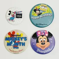 ミッキー ミニー ディズニーランド ヴィンテージ 缶バッジ