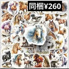 No. 200／コラージュ素材/馬　海外/ステッカー/シール