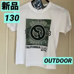 【新品タグ付き】男の子130/OUTDOORアウトドア/半袖Tシャツ/白❸のサムネイル