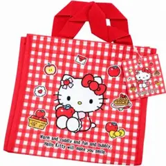 ハローキティ 韓国限定 ミニバッグ トートバッグ 赤 ギンガムチェック 新品