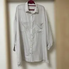 長袖シャツ ライトグレー 襟付きレプシィム　サラキレ