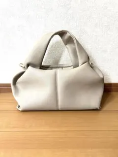 ベージュ 合成皮革 ハンドバッグ