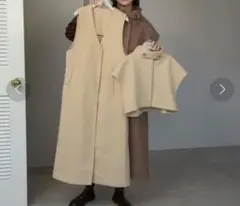 ロングジレ　ジレ　ロングベスト　3wayコート