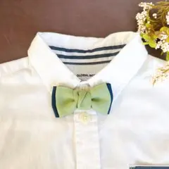 ベビーからキッズ蝶ネクタイ　ネイビー×グリーン　七五三　結婚式　発表会　入園式