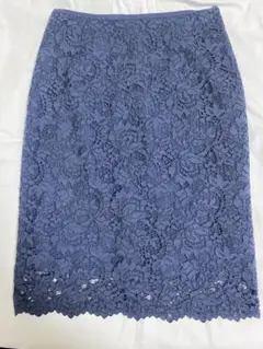 UNITED ARROWS ブルー レース タイトスカート