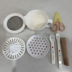 離乳食　調理器セット　ミキハウス　すり鉢　おろし器　網　絞り　すりこぎ棒　ハサミ