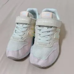 new balance 18cm スニーカー ライトベージュ/ピンク