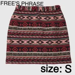 ネイティブ柄/総柄/FREE'S PHRASE ミニスカート