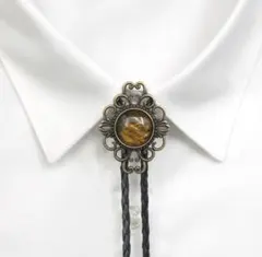 再入荷！【ループタイ】レトロスタイリッシュタイガーアイ×ブロンズ　ボロタイ